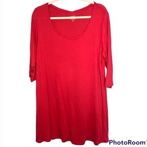 J. Jill Pure Jill Ballet Sleeve Tunic Red 2X